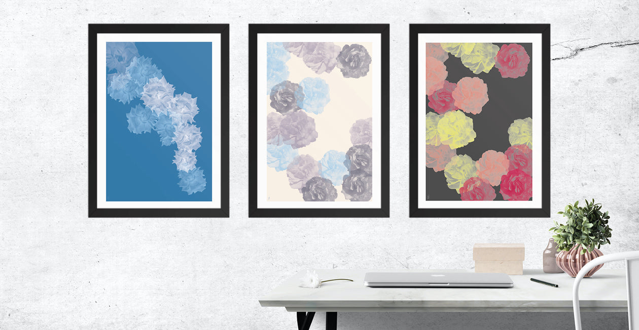 A delicate x-ray-style floral poster from the Power of Flower collection. Showcasing intricate details and hidden elegance of flowers in a radiant artistic design