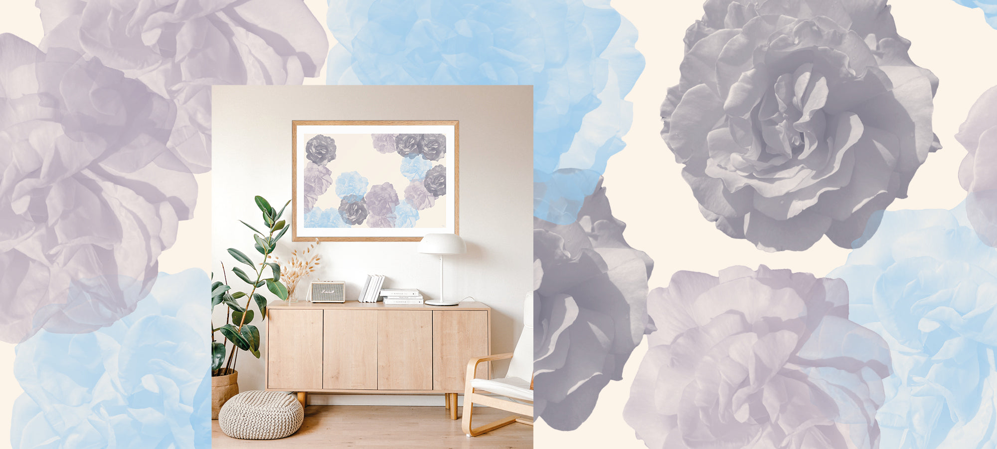 poster, beige, enkel design, Power of Flower-kollektion