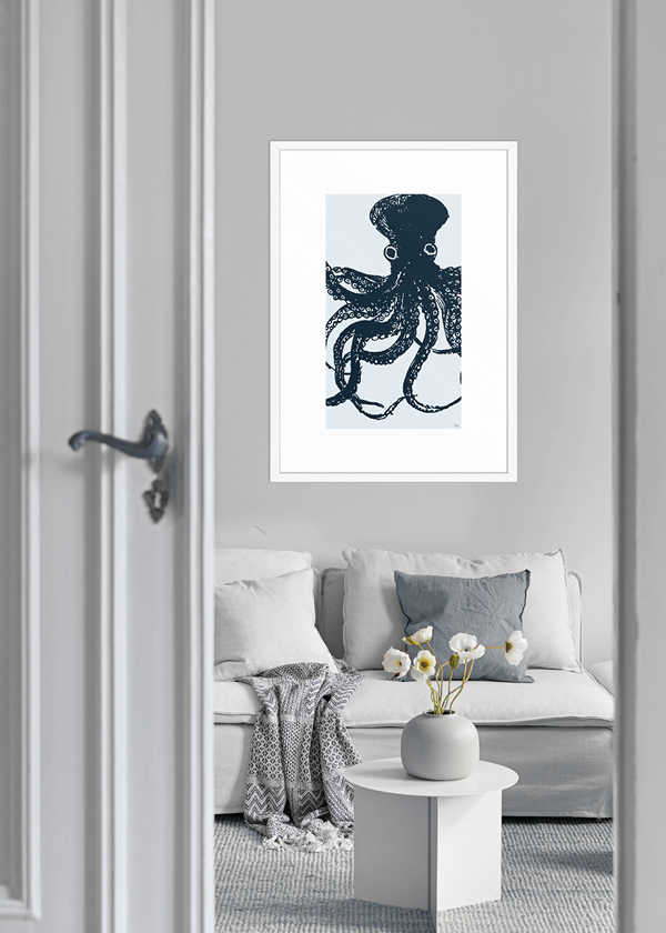 Gray Octopus 01 - Poster