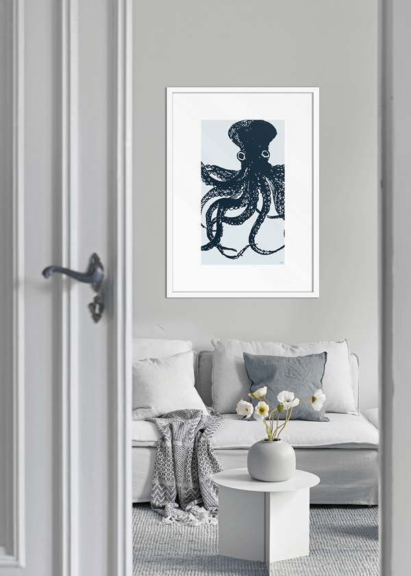 Gray Octopus 01 - Poster