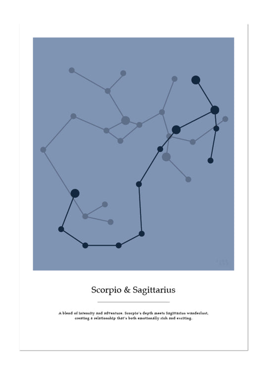 Stjärntecken, par Skorpionen & Skytten - Poster