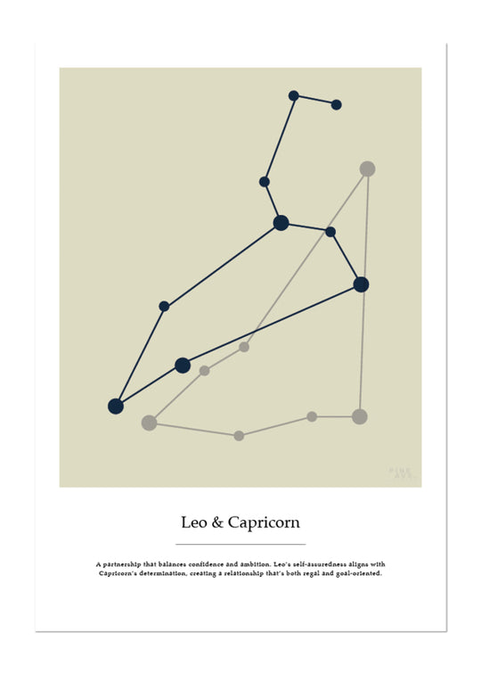Couples zodiac sign Leo & Capricorn - Poster