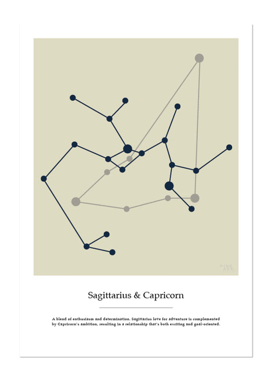 Couples zodiac sign Sagittarius & Capricorn - Poster